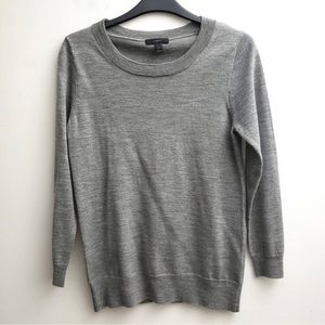 J Crew Tippi Sweater | size small | gray | 3/4 sleeves | 100% merino wool